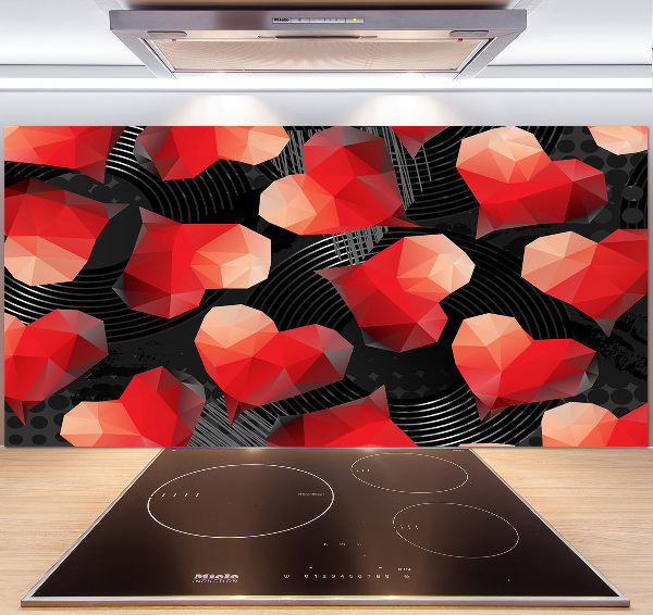 Glazen achterwand keuken Geometrische harten