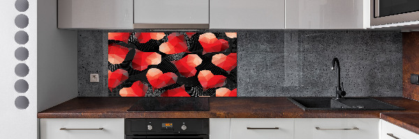 Glazen achterwand keuken Geometrische harten