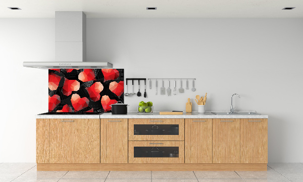 Glazen achterwand keuken Geometrische harten
