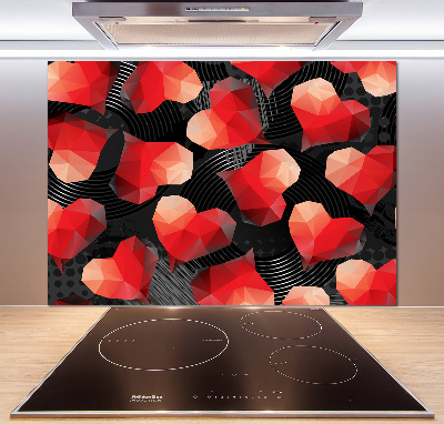 Glazen achterwand keuken Geometrische harten