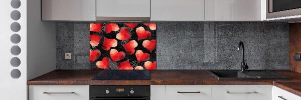 Glazen achterwand keuken Geometrische harten