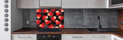 Glazen achterwand keuken Geometrische harten