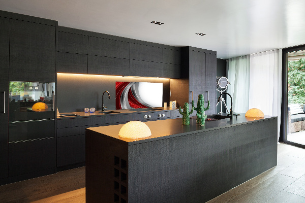 Panel między meble w kuchni Fale tło