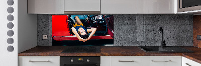 Panel do kuchni Kobieta w aucie