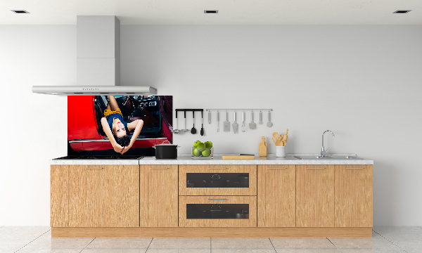 Panel do kuchni Kobieta w aucie