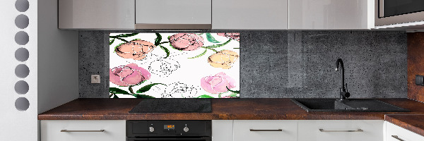 Panel dekor szkło Pąki piwonii