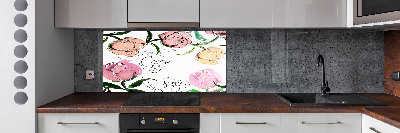 Panel dekor szkło Pąki piwonii