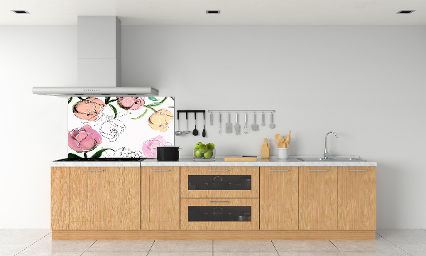 Achterwand keuken Pioenrozenknoppen