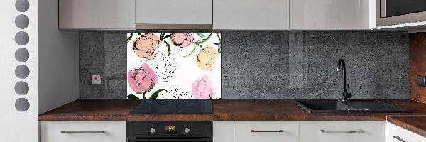 Panel dekor szkło Pąki piwonii