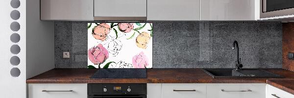 Achterwand keuken Pioenrozenknoppen