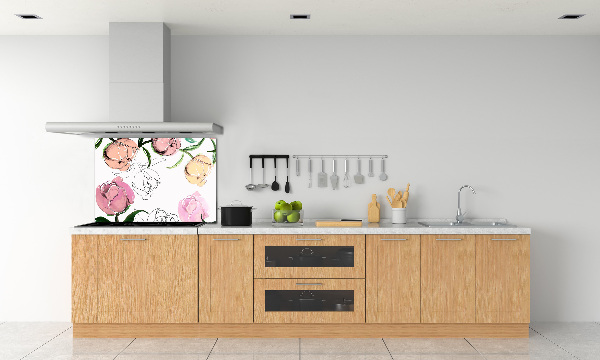 Panel dekor szkło Pąki piwonii