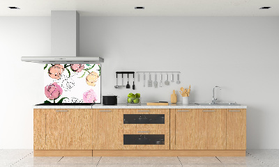 Panel dekor szkło Pąki piwonii