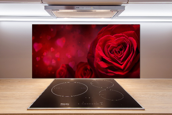 Keuken achterwand Rode rozenhart