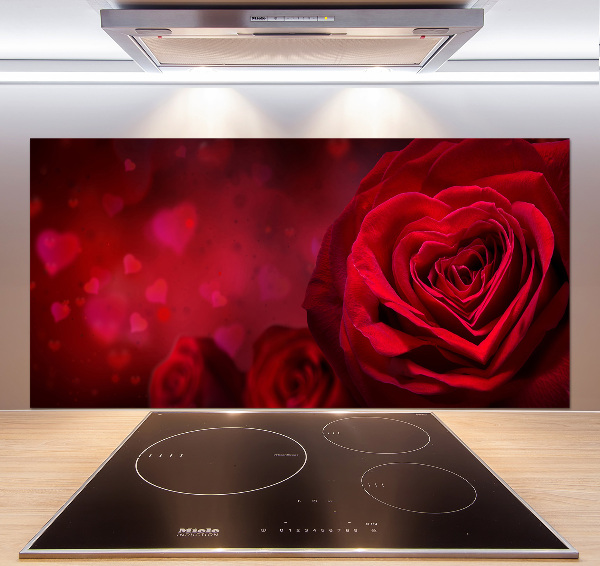Keuken achterwand Rode rozenhart