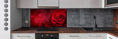 Keuken achterwand Rode rozenhart