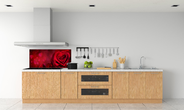 Keuken achterwand Rode rozenhart