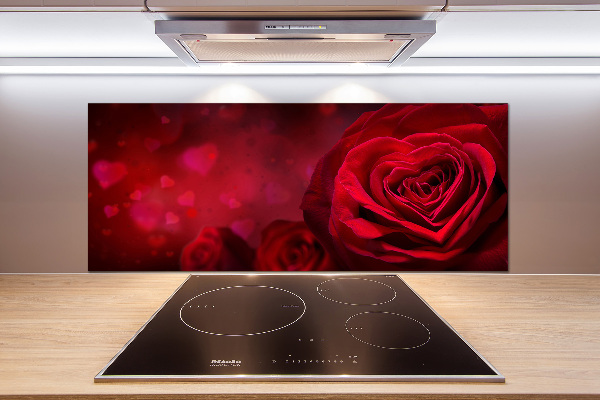 Keuken achterwand Rode rozenhart
