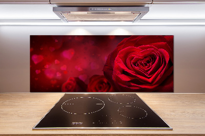 Keuken achterwand Rode rozenhart