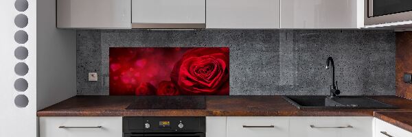 Keuken achterwand Rode rozenhart