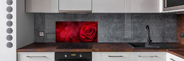 Keuken achterwand Rode rozenhart
