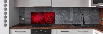 Keuken achterwand Rode rozenhart