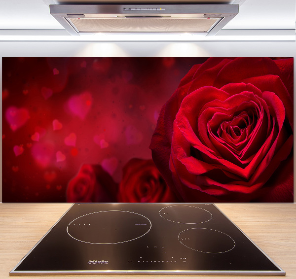 Keuken achterwand Rode rozenhart