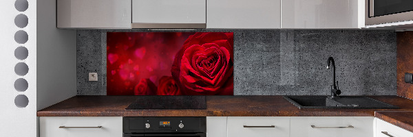 Keuken achterwand Rode rozenhart