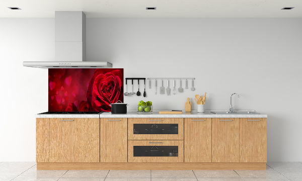 Keuken achterwand Rode rozenhart