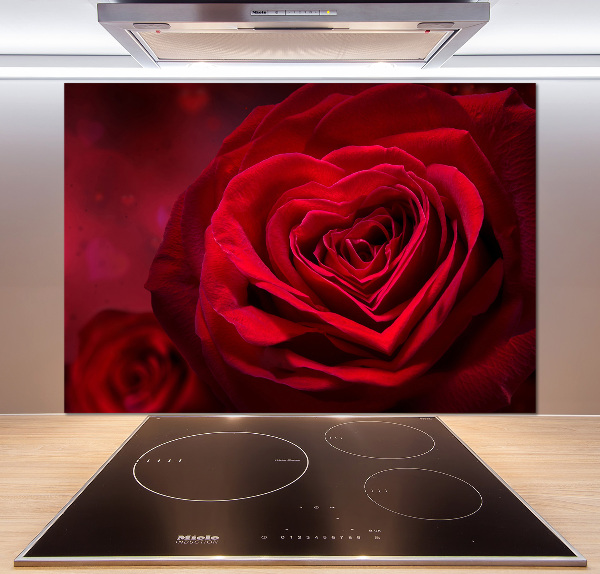 Keuken achterwand Rode rozenhart