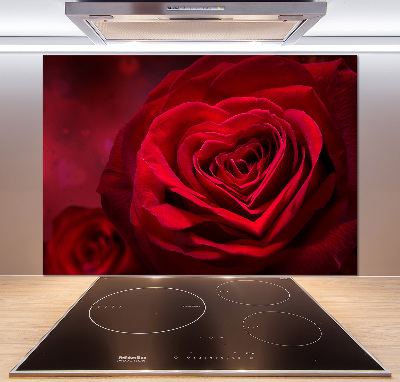 Keuken achterwand Rode rozenhart