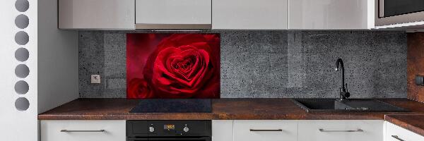 Keuken achterwand Rode rozenhart