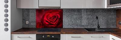 Keuken achterwand Rode rozenhart