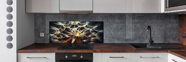 Glazen achterwand keuken Paardenbloemen