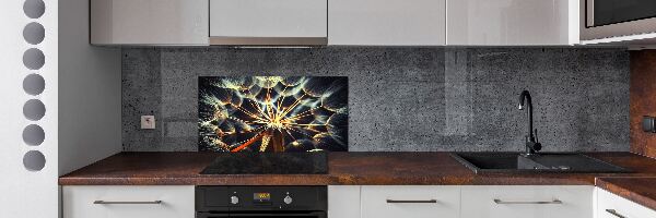 Glazen achterwand keuken Paardenbloemen