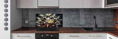 Glazen achterwand keuken Paardenbloemen