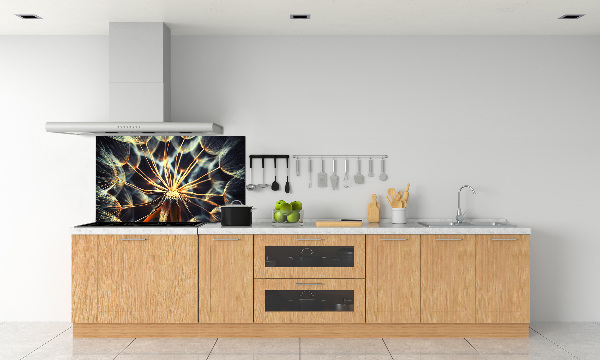 Glazen achterwand keuken Paardenbloemen