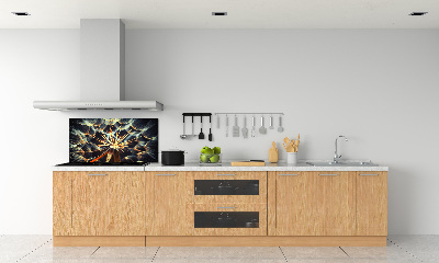Glazen achterwand keuken Paardenbloemen