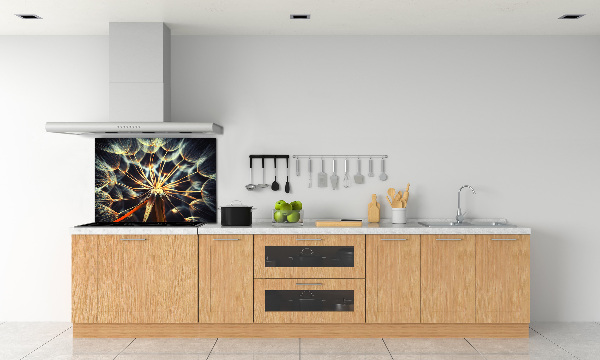 Glazen achterwand keuken Paardenbloemen