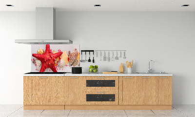 Glazen achterwand keuken Zeesterren en schelpen