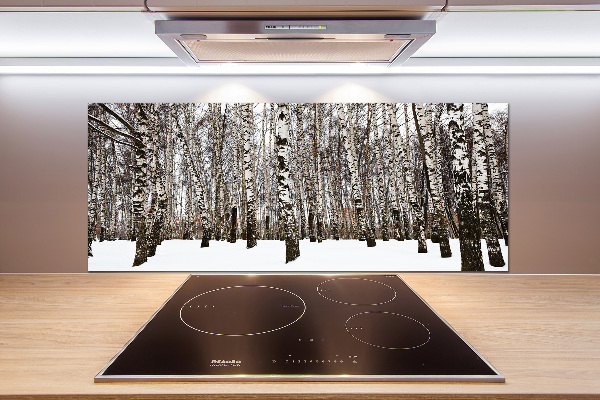 Panel dekor szkło Brzozy zimą