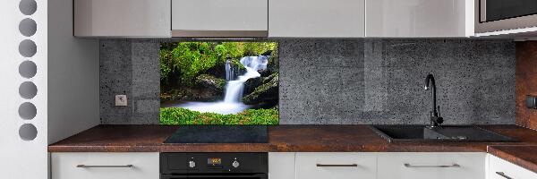Glazen achterwand keuken Waterval in het bos