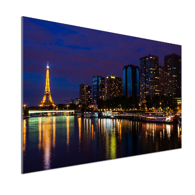 Glazen achterwand keuken Parijs bij nacht