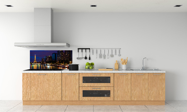 Glazen achterwand keuken Parijs bij nacht