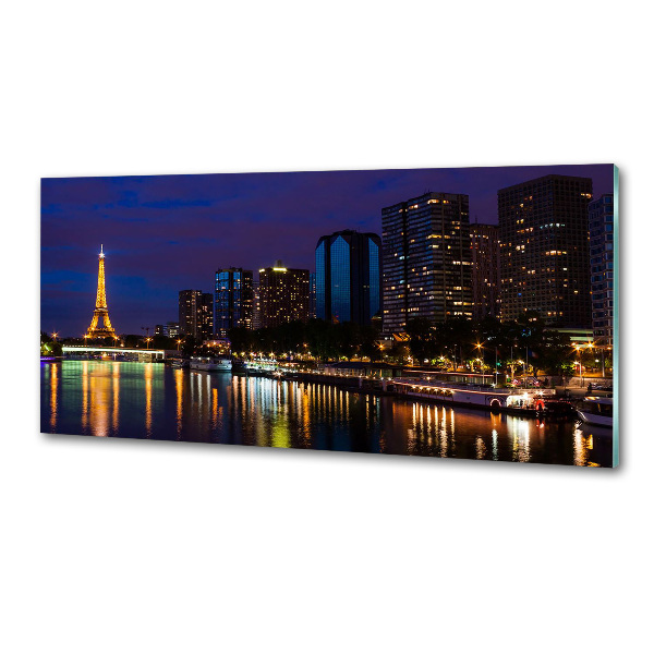 Glazen achterwand keuken Parijs bij nacht