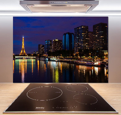 Glazen achterwand keuken Parijs bij nacht
