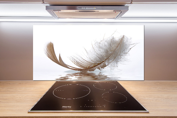 Glazen achterwand keuken Een veer op het water