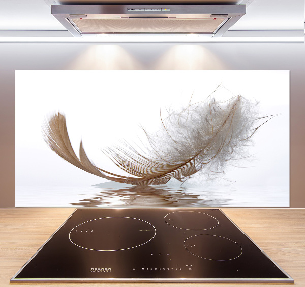 Glazen achterwand keuken Een veer op het water