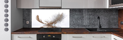 Glazen achterwand keuken Een veer op het water