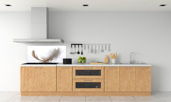 Glazen achterwand keuken Een veer op het water