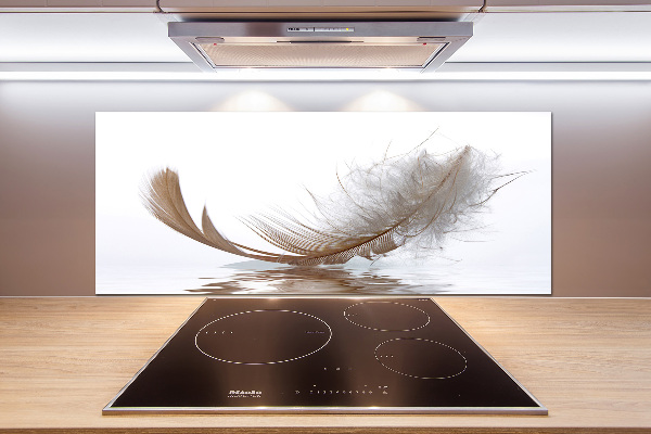 Glazen achterwand keuken Een veer op het water
